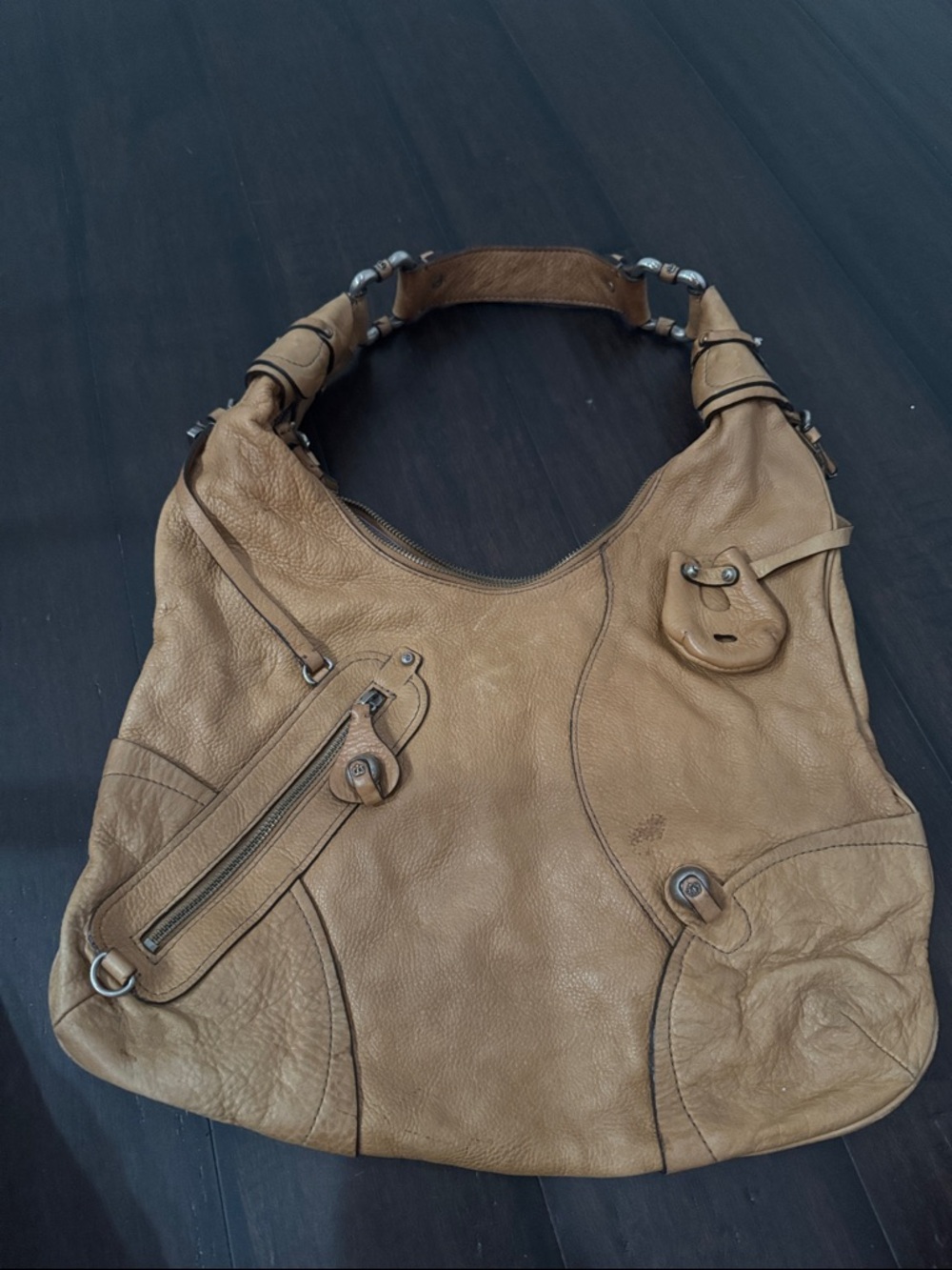 Juicy Couture Camel Brown Leather Shoulder Hobo